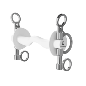 Wędzidło Winderen Pelham krótki - Sztanga ze śliniankami  - White Edition - Comfort