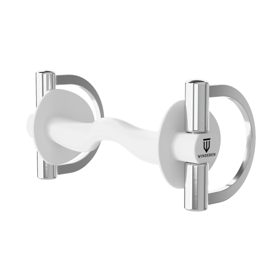 Wędzidło Winderen "D" - Sztanga ze śliniankami - White Edition - Comfort