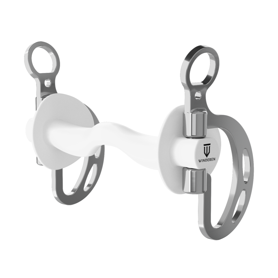 Wędzidło Winderen Kimblewick - Sztanga ze śliniankami - White Edition - Comfort