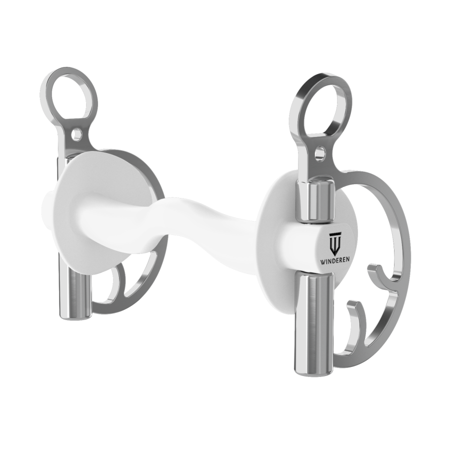 Wędzidło Winderen Kimblewick RNF - Sztanga ze śliniankami - White Edition - Comfort