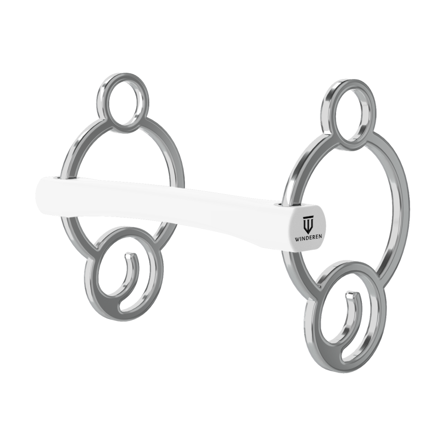 Wędzidło Winderen Wielokrążek - Prosta sztanga sztywna - White Edition - Comfort
