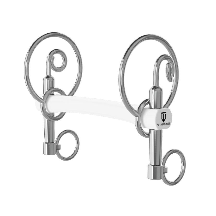 Wędzidło Winderen Swales Pelham krótki - Prosta sztanga sztywna - White Edition - Comfort