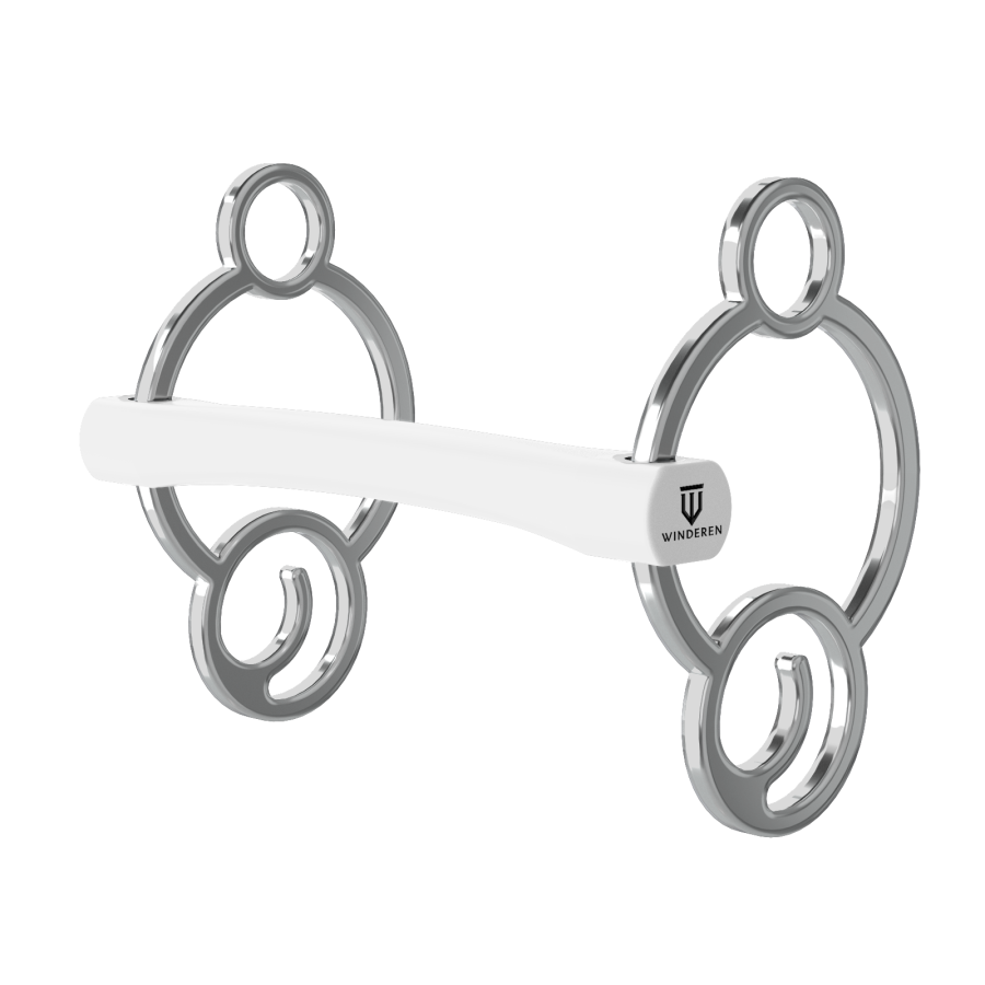 Wędzidło Winderen Wielokrążek - Podwójnie łamany - White Edition - Comfort