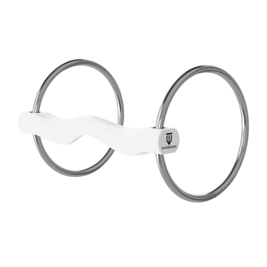 Wędzidło Winderen z dużymi kółkami - Sztanga - White Edition - Comfort