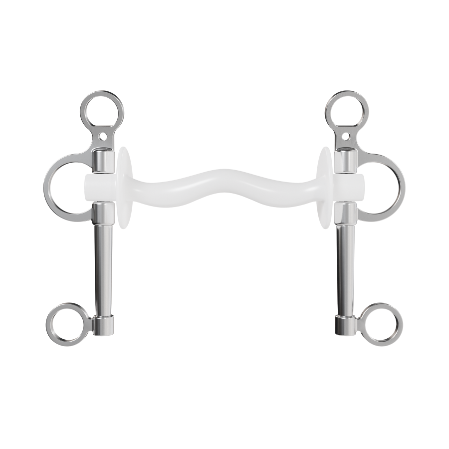 Wędzidło Winderen Pelham długi - Sztanga ze śliniankami - White Edition - Slim - obrazek 3