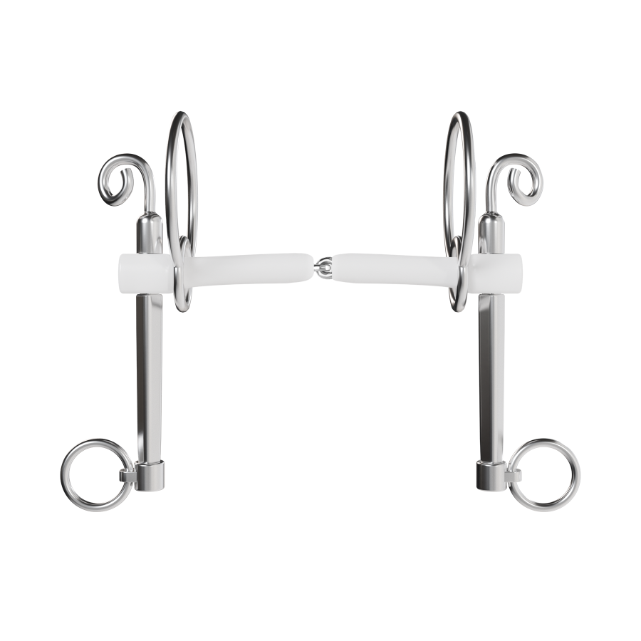 Wędzidło Winderen Swales Pelham długi - Pojedynczo łamany - White Edition - Slim - obrazek 3