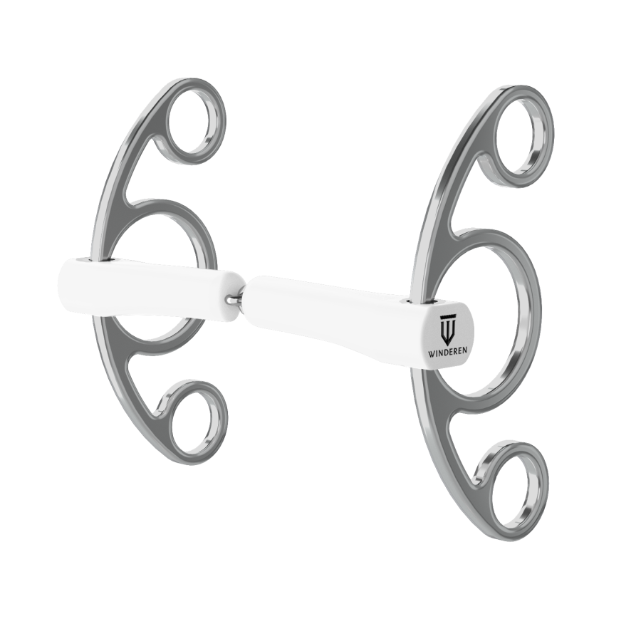 Wędzidło Winderen z czankami - Pojedynczo łamane - White Edition - Comfort