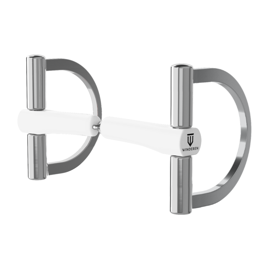Wędzidło Winderen duże "D" - Pojedynczo łamane - White Edition - Comfort