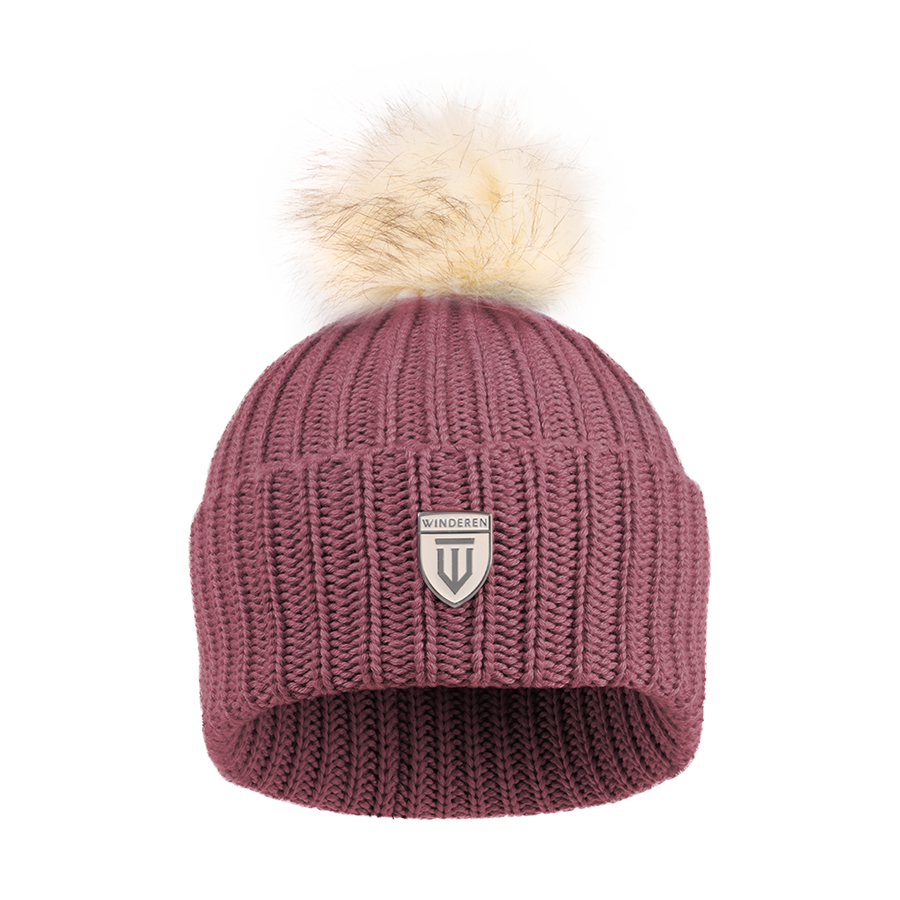 Czapka Winderen Merino - Dark Rose/Cream
