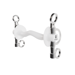 Wędzidło Winderen Pelham krótki - Sztanga ze śliniankami  - White Edition - Slim