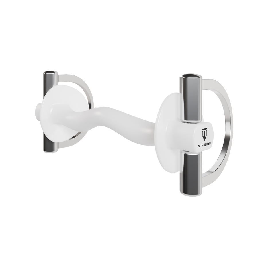 Wędzidło Winderen "D" - Sztanga ze śliniankami - White Edition - Slim