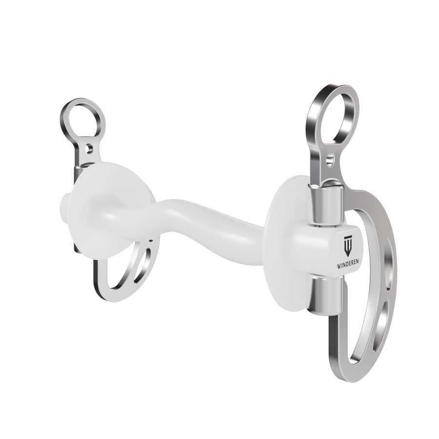 Wędzidło Winderen Kimblewick - Sztanga ze śliniankami - White Edition - Slim