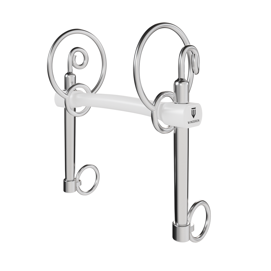 Wędzidło Winderen Swales Pelham długi - Flexi - White Edition - Slim