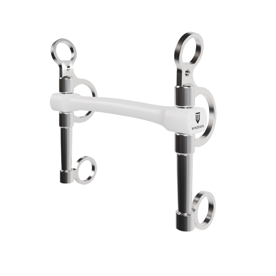 Wędzidło Winderen Pelham średni - Prosta sztanga sztywna - White Edition - Slim