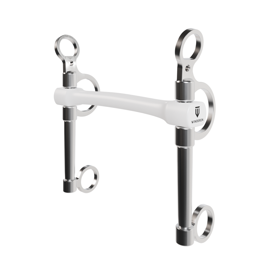 Wędzidło Winderen Pelham długi - Podwójnie łamany - White Edition - Slim