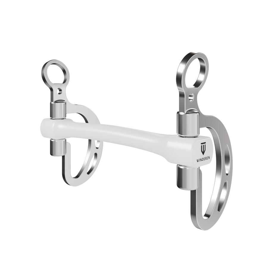 Wędzidło Winderen Kimblewick - Podwójnie łamane - White Edition - Slim