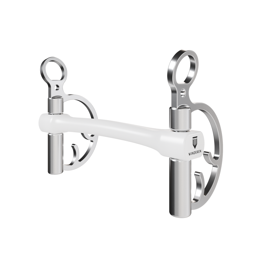 Wędzidło Winderen Kimblewick RNF - Podwójnie łamane - White Edition - Slim