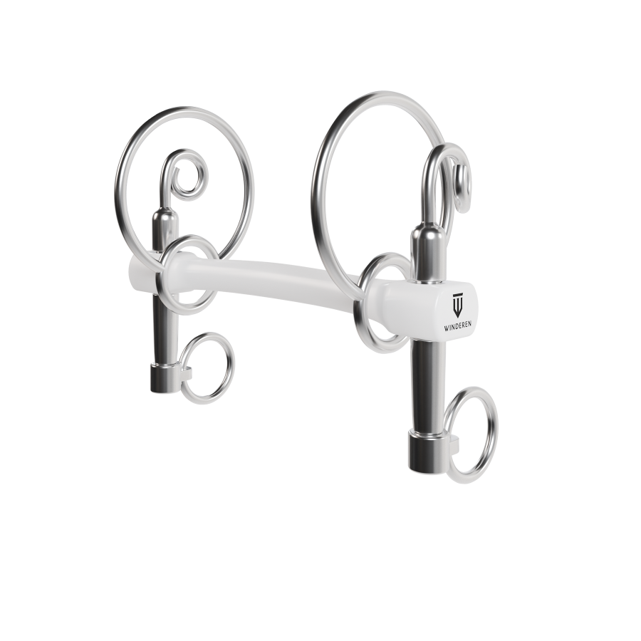 Wędzidło Winderen Swales Pelham krótki - Podwójnie łamany - White Edition - Slim