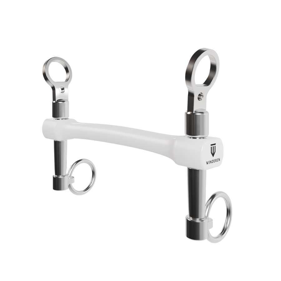 Wędzidło Winderen Munsztuk krótki - Podwójnie łamany - White Edition - Slim