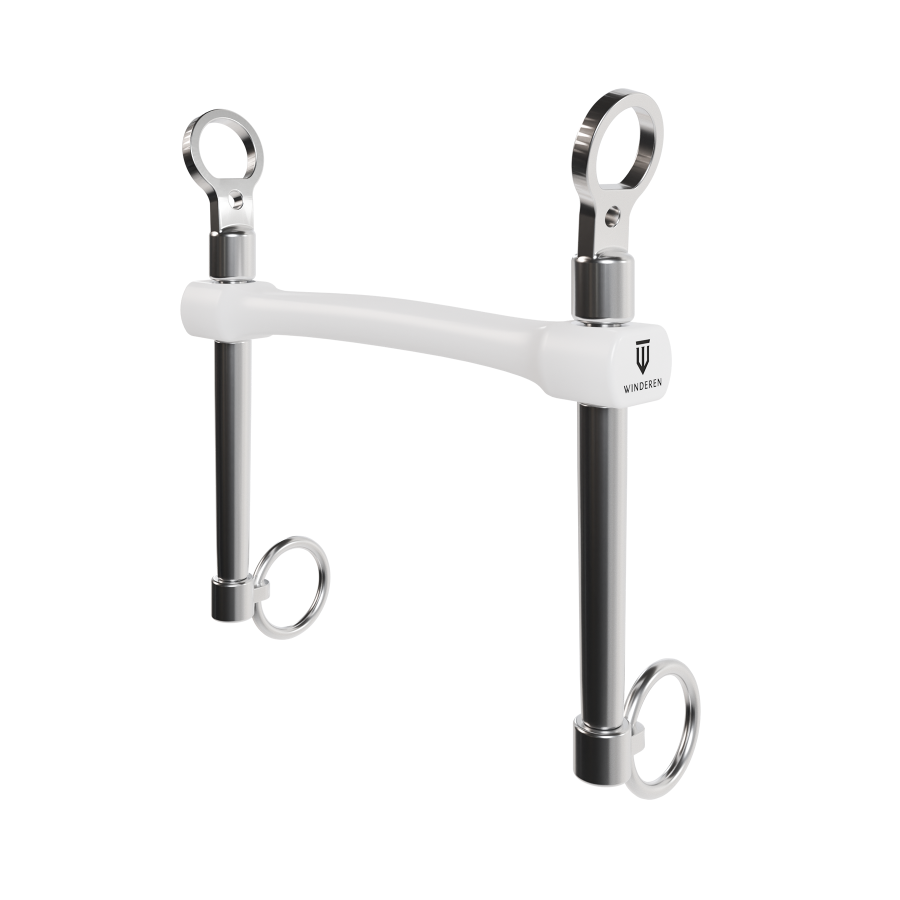 Wędzidło Winderen Munsztuk długi - Podwójnie łamany - White Edition - Slim