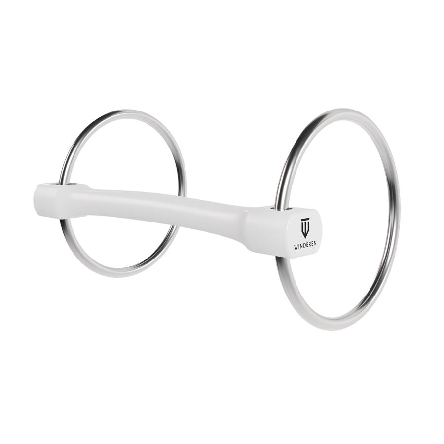 Wędzidło Winderen z dużymi kółkami - Podwójnie łamane - White Edition - Slim