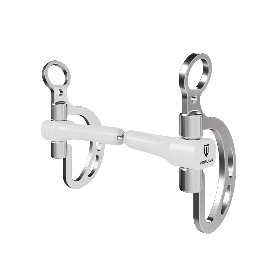Wędzidło Winderen Kimblewick - Pojedynczo łamane - White Edition - Slim