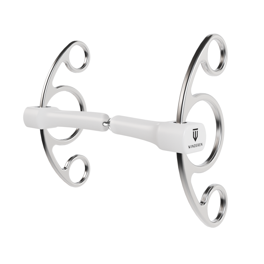 Wędzidło Winderen z czankami - Pojedynczo łamane - White Edition - Slim