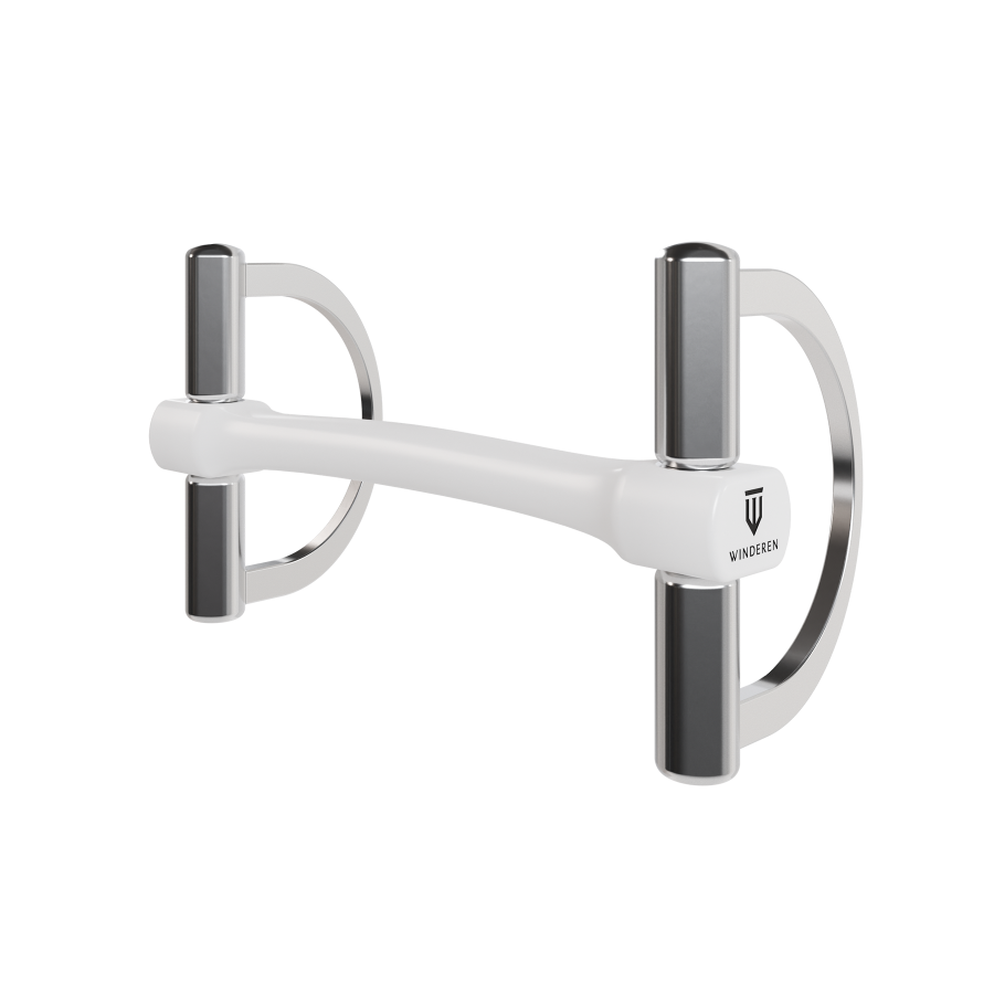 Wędzidło Winderen duże "D" - Podwójnie łamane - White Edition - Slim